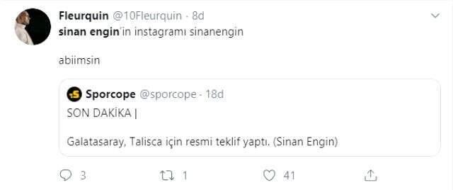 Sinan Engin: Galatasaray, Talisca için resmi teklif yaptı