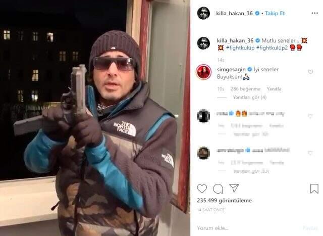 Ünlü rapçi Killa Hakan, yeni yıla havaya ateş ederek girdi. Hakan'ın bu görüntüleri sosyal medyada büyük tepki çekti..