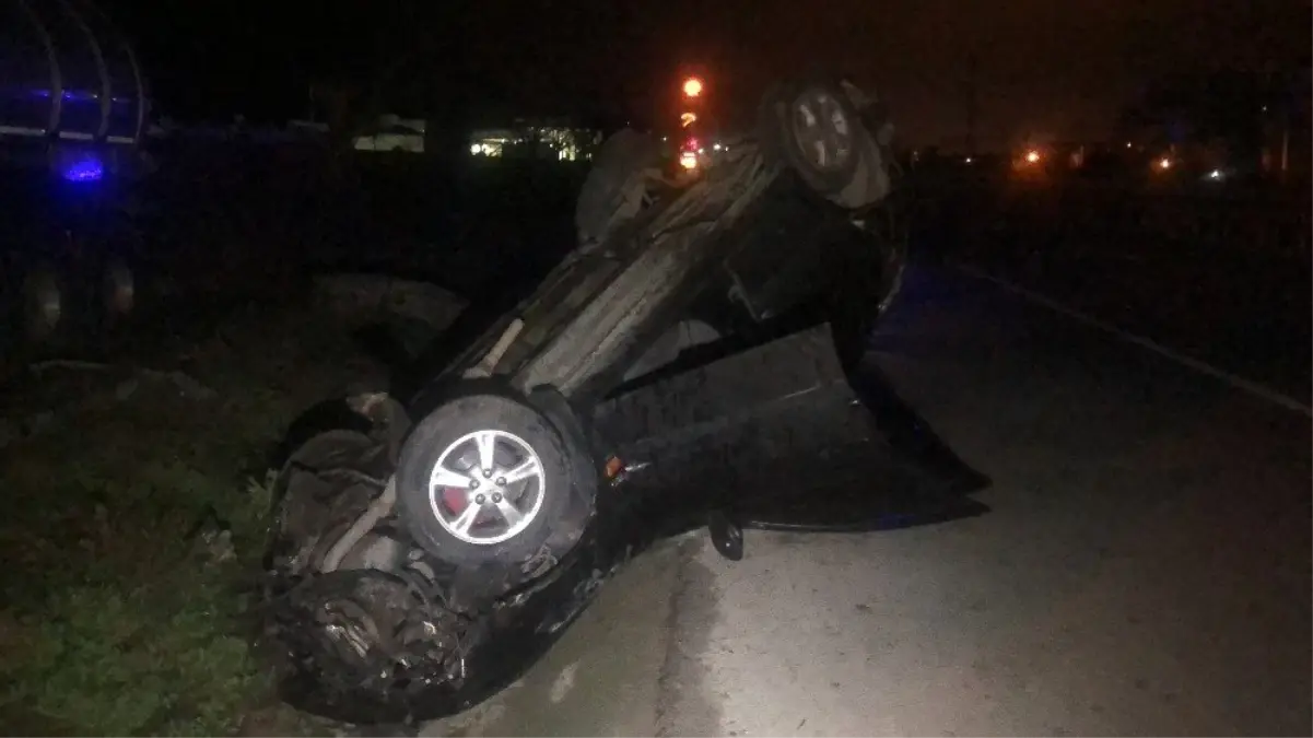 Yılbaşı gecesi alkollü sürücünün kullandığı otomobil takla attı: 1 ölü, 2 yaralı