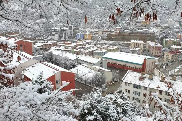Gümüşhane'de kar yağışı
