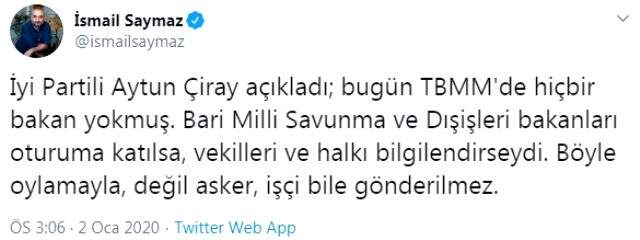 Libya tezkeresinin oylandığı oturuma Kabine'den hiçbir bakanın katılmaması dikkat çekti