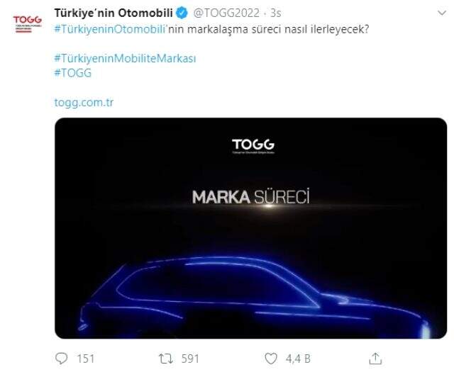 TOGG, yerli otomobilin markalaşma süreciyle ilgili bir video yayınladı