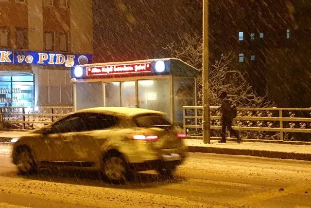 Gümüşhane'de etkili kar yağışı vatandaşları sokağa döktü