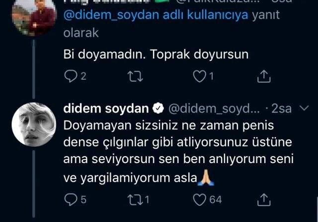 Model Didem Soydan 'Cinsel organa doyamadın' diyen takipçisine cevap verdi