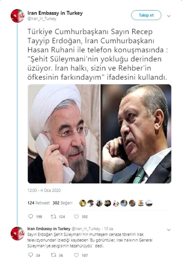 Cumhurbaşkanı Erdoğan'dan Ruhani'ye: Öfkenizin farkındayım