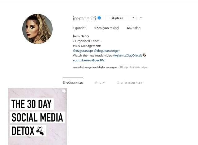 İrem Derici, sosyal medya hesabından tüm paylaşımlarını sildi
