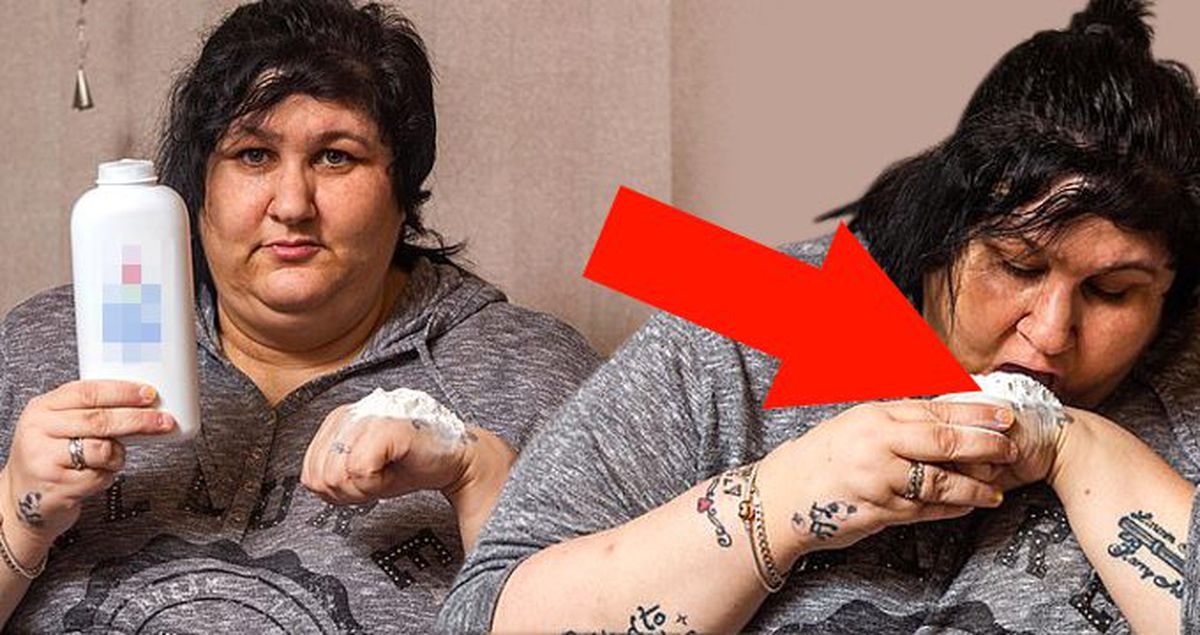 15 sene önce çocuğunu kuruturken farketti! Günde en az 200 gram pudra yemeden duramıyor