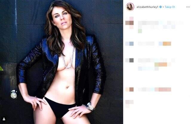 İngiliz model Elizabeth Hurley, cesur pozlarıyla dikkat çekti!