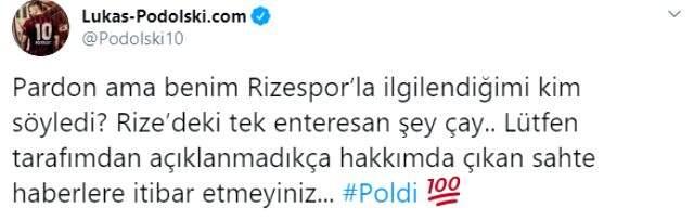 Lukas Podolski, Türkçe twit atıp transfer iddialarını yalanladı!