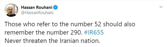 Ruhani'den Trump'ın '52 hedef' açıklamasına gönderme: 290 sayısını da unutmasınlar