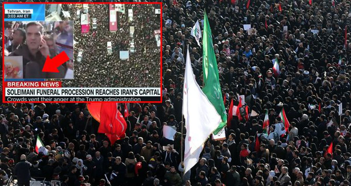 Süleymani'nin cenaze törenini canlı yayınlayan Amerikan kanalı, logosuz mikrofon tercih etti