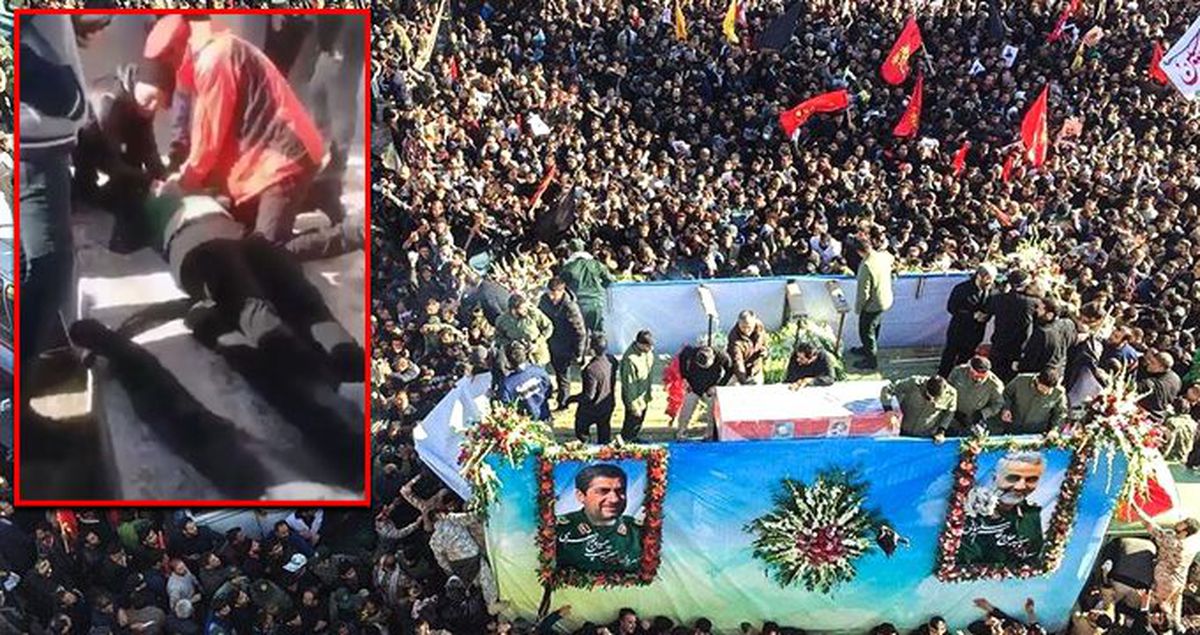 Kasım Süleymani'nin cenazesinde 40 kişinin yaşamına mal olan izdihamdan ilk görüntüler