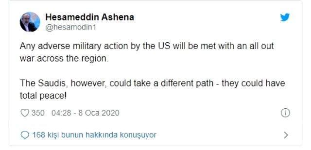 İran: ABD karşılık verirse topyekün savaşa neden olur