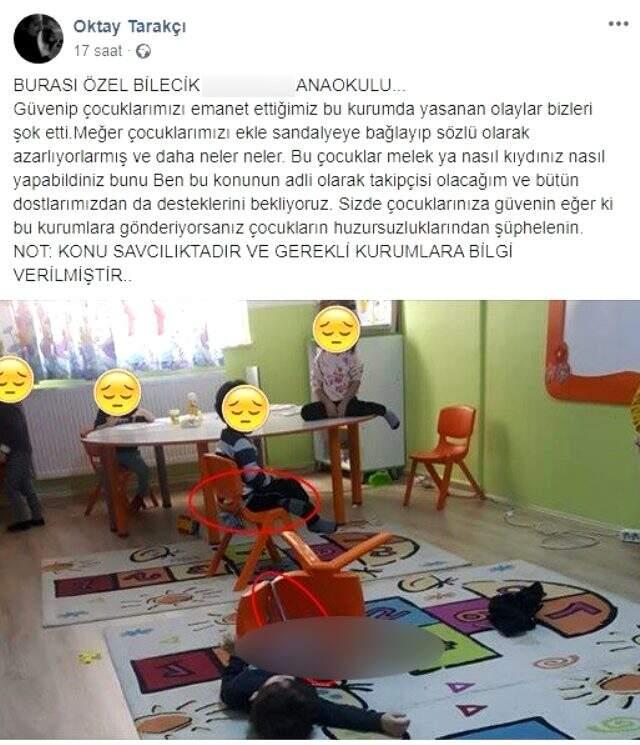 Bilecik'te bir özel anaokulunda çekilen fotoğraflar, kenti ayağa kaldırdı