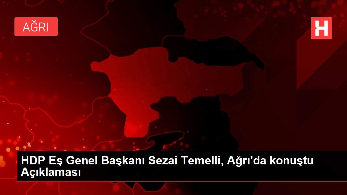 HDP Eş Genel Başkanı Sezai Temelli, Ağrı'da konuştu Açıklaması