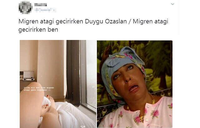Sosyal medya kullanıcılar, migrenim tuttu diyerek bacaklarını gösteren fenomen Duygu Özaslan'ı tiye aldı
