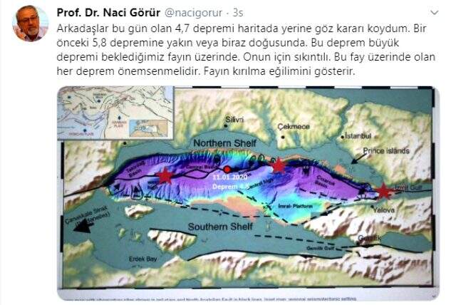 Prof. Dr. Naci Görür'den uyarılı paylaşım! Haritayı göstererek sıkıntı olduğuna dikkat çekti
