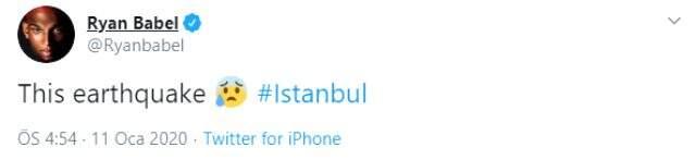 Ryan Babel'den deprem paylaşımı
