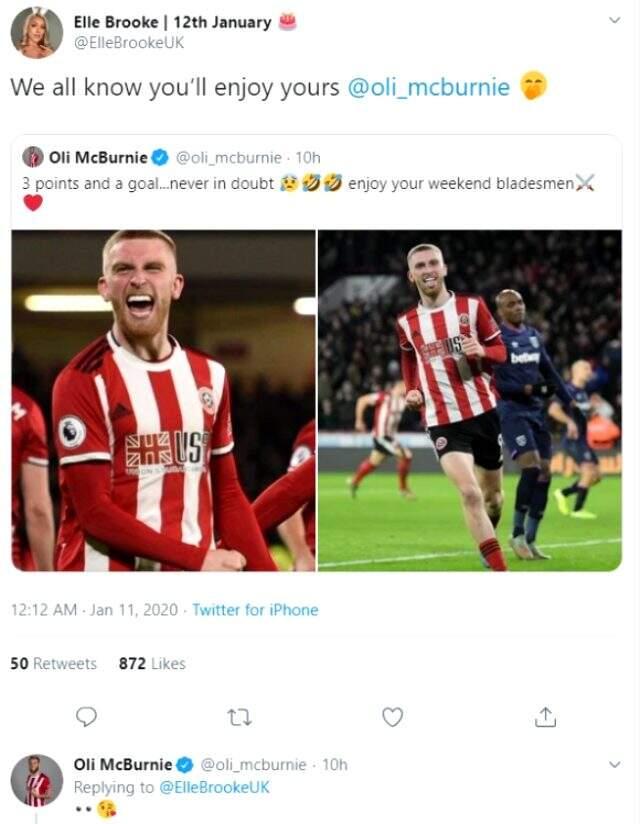 Yetişkin film yıldızı Elle Brooke'tan Sheffield United'ın golcüsüne olay sözler