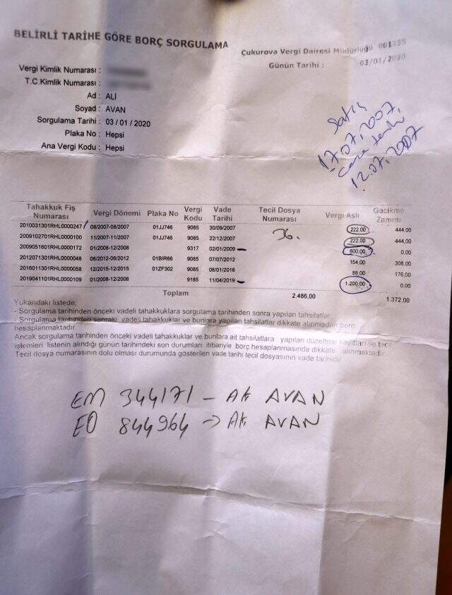 13 yıl sonra gelen borçla şaşkına döndü