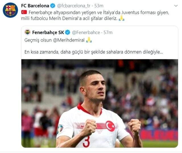 Futbol dünyasından Merih'e geçmiş olsun dilekleri!
