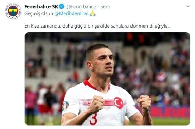 Futbol dünyasından Merih'e geçmiş olsun dilekleri!