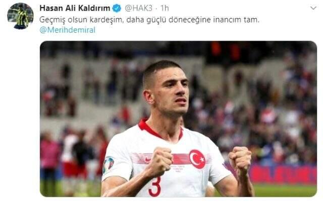 Futbol dünyasından Merih'e geçmiş olsun dilekleri!