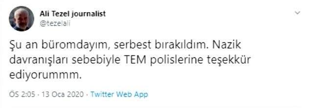 Gözaltına alındıktan sonra serbest bırakılan Ali Tezel'den ilk açıklama