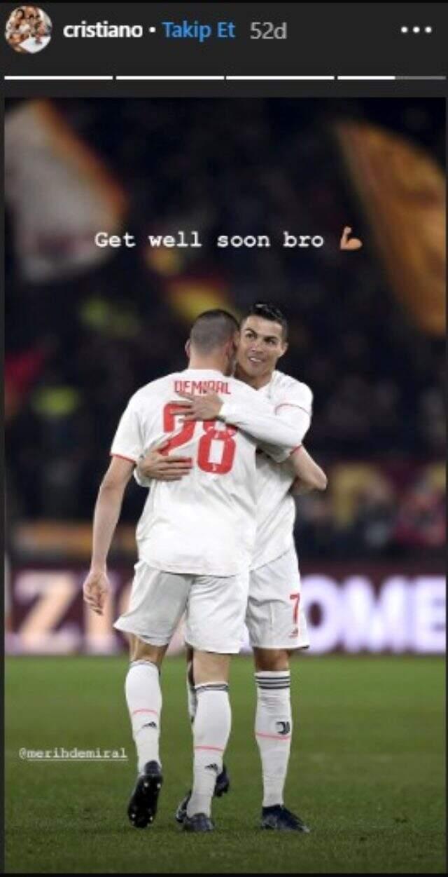 Ronaldo'dan Merih Demiral paylaşımı: Daha güçlü döneceksin kardeşim
