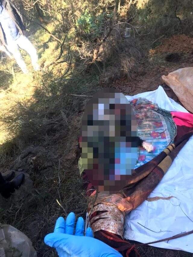 Ormanda battaniyeye sarılı halde ölü bulunan kadının katili oğlu çıktı