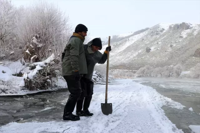 Murat Nehri'nin buz gibi suyunda ekmek mücadelesi