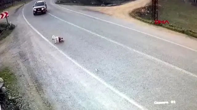 Otomobilin açılan kapısından düşen çocuğu güvenlik kamerası görüntüledi