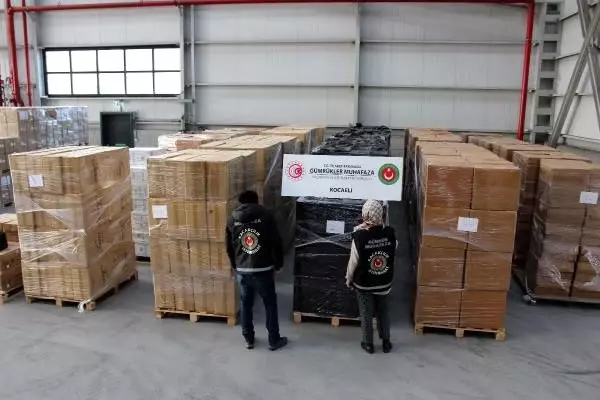 Kocaeli'de 624 bin 800 paket kaçak sigara ele geçirildi