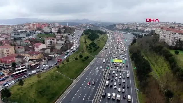 İstanbul'da trafik yoğunluğu havadan aktüel fsm+++