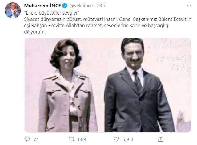 Rahşan Ecevit'in vefatı sonrası siyaset dünyasından taziye mesajları yağdı