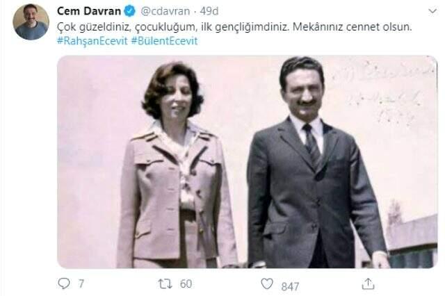 Ünlü isimler, Rahşan Ecevit için duygu dolu taziye mesajları paylaştı