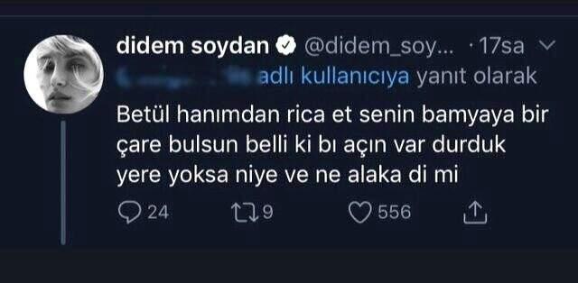 Didem Soydan, 'cinsel organ' hakkında yazdığı mesajı hatırlatan Twitter kullanıcısına sert çıktı