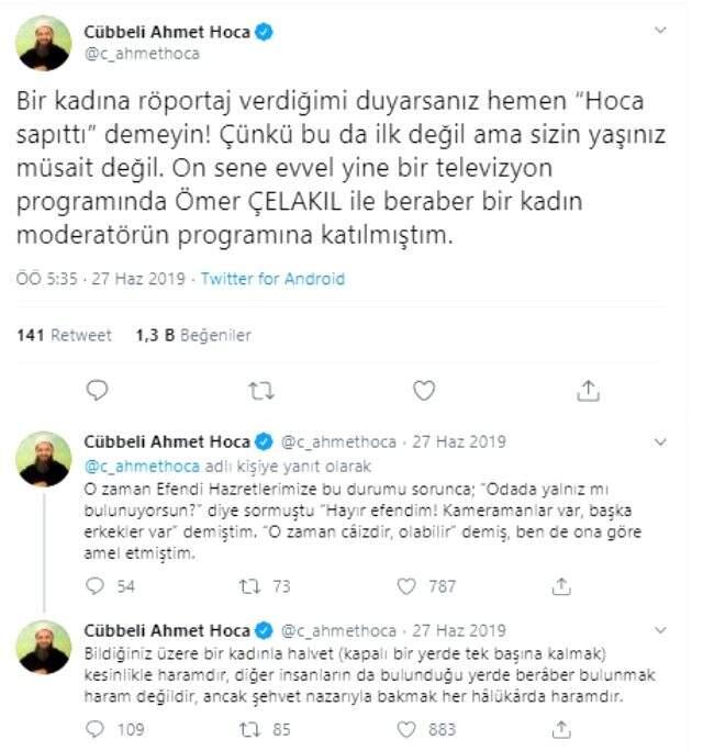 Cübbeli Ahmet Hoca 10 yıl sonra ilk defa bir kadın sunucunun programına katıldı