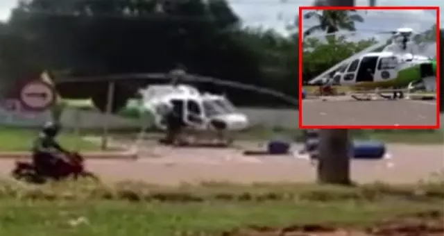 Helikoptere kamyon çarptı