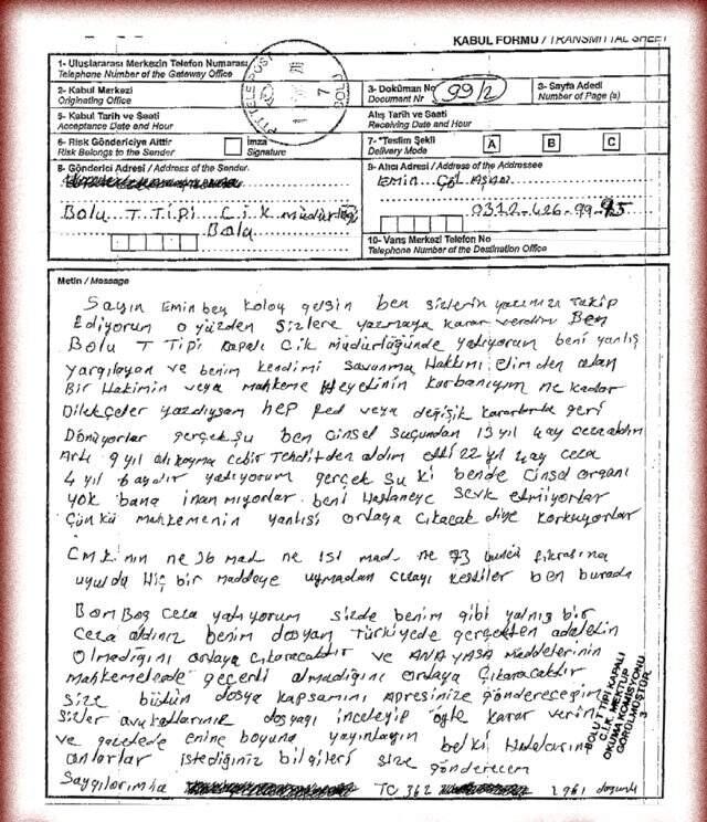 Ünlü gazeteciye mektup yazıp yardım istedi: Cinsel organım yok ama cinsel suçtan ceza aldım