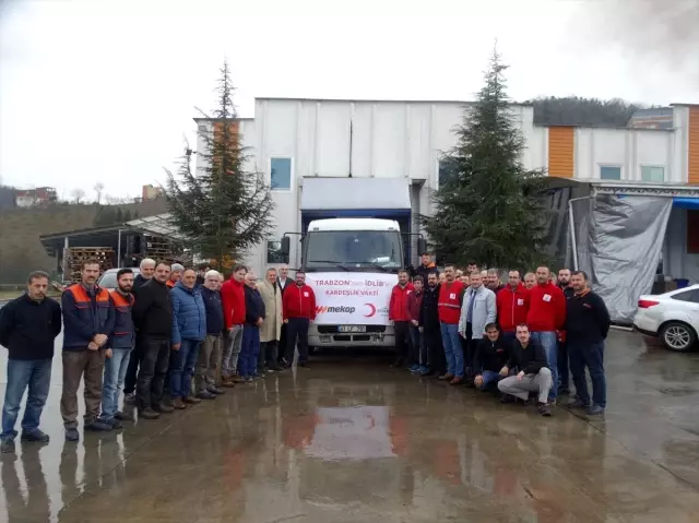 Arsin OSB'den İdlib'e ayakkabı yardımı