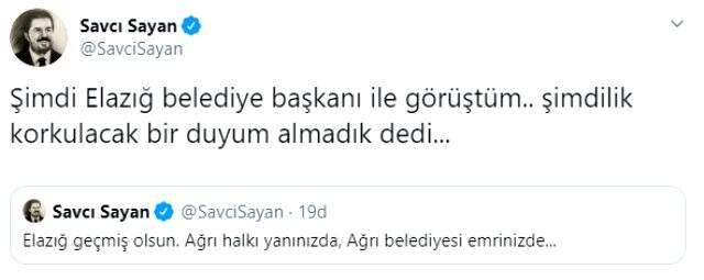 Elazığ Belediye Başkanı Şahin Şerifoğulları: Korkulacak bir duyum almadık