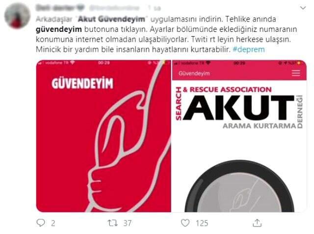 Deprem sonrası 'AKUT Güvendeyim' uygulaması sosyal medyada gündem oldu