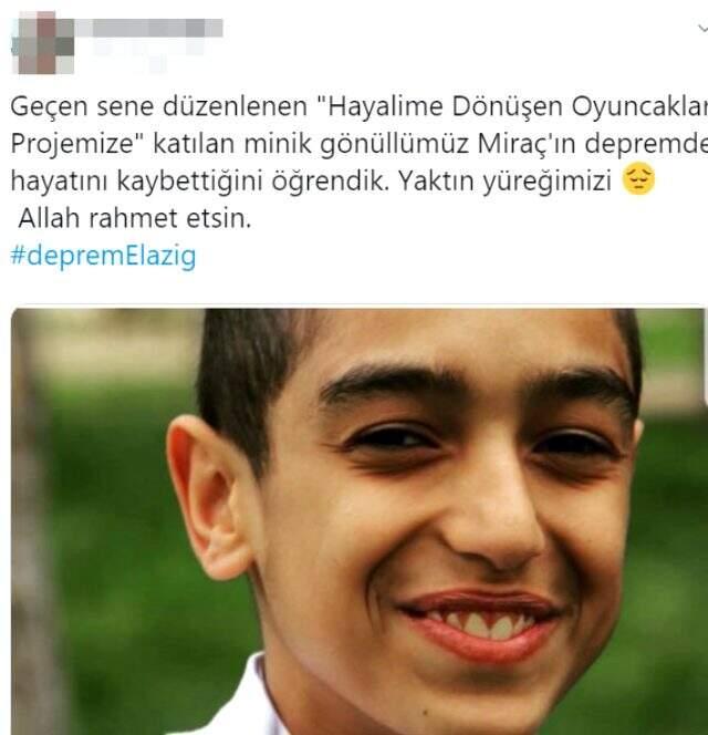 Depremde vefat eden Miraç Dişli'nin Kızılay'ın projesinde gönüllü olarak yer aldığı ortaya çıktı