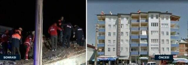 Elazığ'da 6 katlı bina çöktü! Enkaz altında kalanlar var.