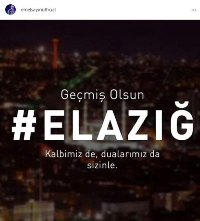 Elazığ'daki deprem sonrası ünlü isimlerden üst üste paylaşımlar geldi