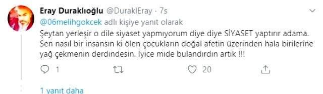 Elazığ depreminin ardından Melih Gökçek'in attığı tweet, sosyal medyada büyük tepki topladı.