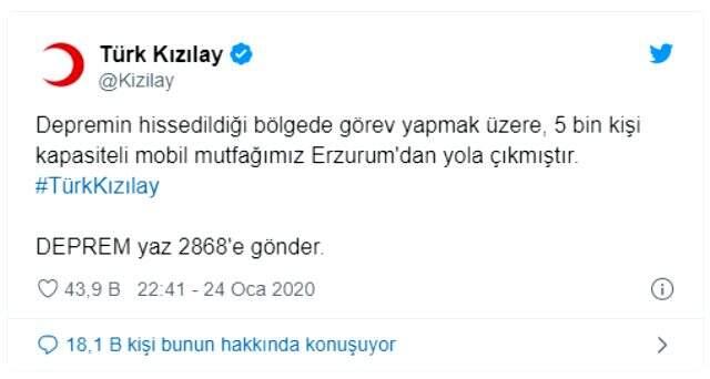 Kızılay Başkanı deprem sonrası bağış talep etti! Tepkiler gelince paylaşımı sildi