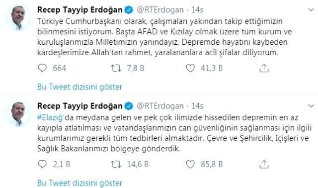 Son Dakika: Cumhurbaşkanı Erdoğan, deprem bölgesine gidiyor
