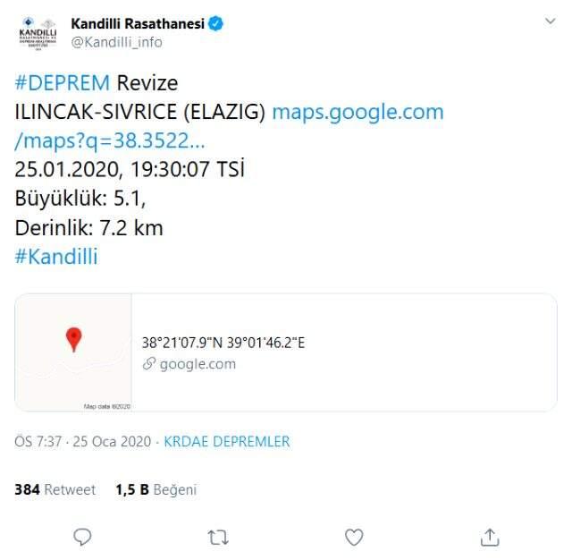 Son Dakika: Elazığ'da 5,1 büyüklüğünde bir deprem daha meydana geldi